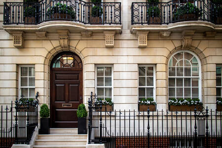 House facades in Mayfair