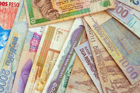 Various currency banknotes