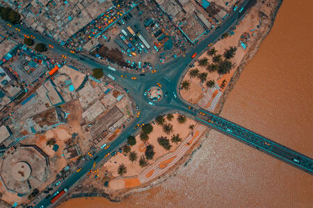 Aerial view of Saint-Louis, Senegal
