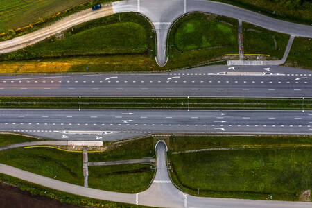 Aerial view of the highway