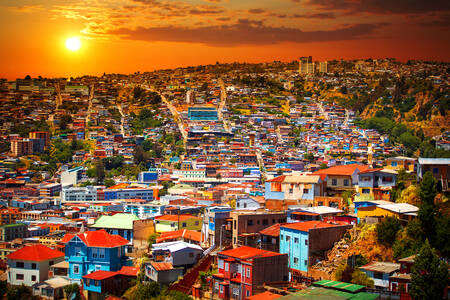 Sonnenuntergang in Valparaíso