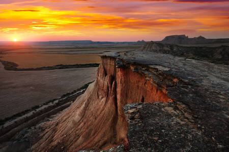 Atardecer en el parque de las Bardenas Reales