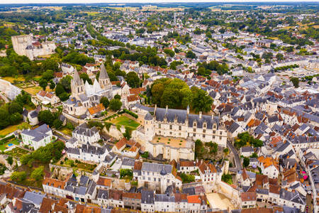 Kilátás Loches városára, Franciaország