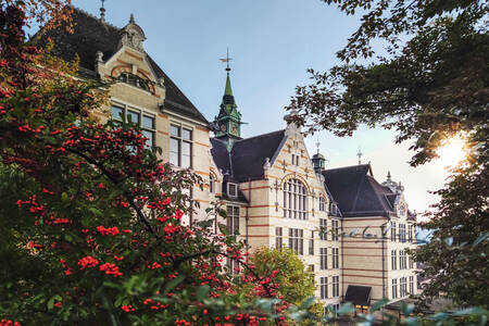 En historisk skolbyggnad i Zürich
