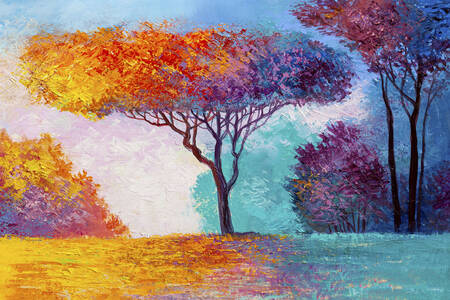 Árboles otoñales coloridos