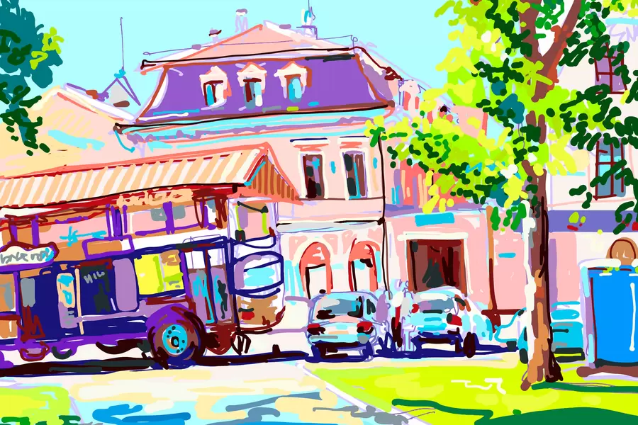 Solar city illustration