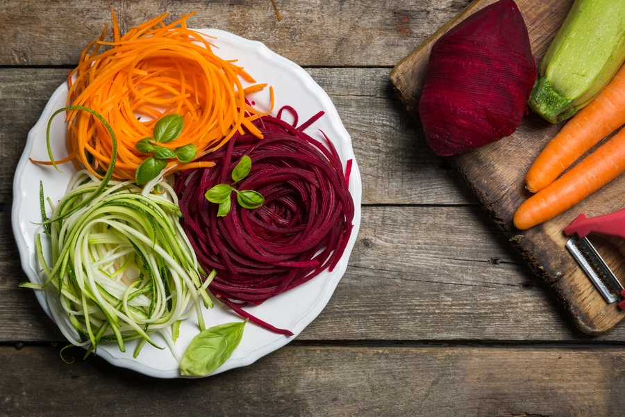 Colorful vegetable noodles
