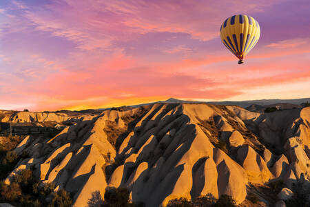 Kapadokya'da sıcak hava balonu
