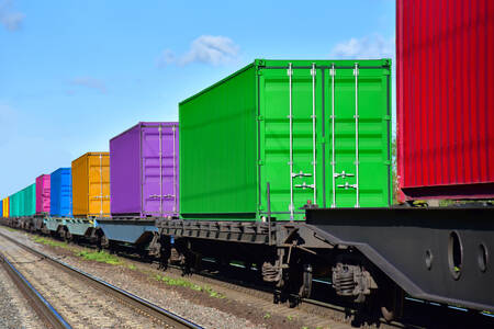 Multi-colored cargo containers