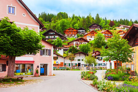 Mittenwald şehrindeki evler