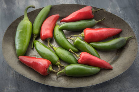 Chili peppers on a plate