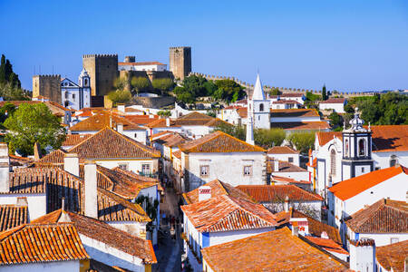 Kilátás Obidos háztetőire