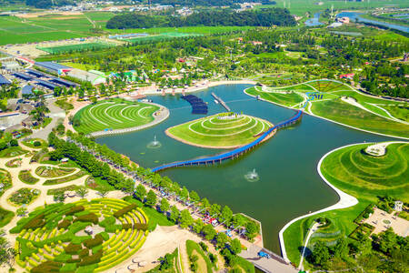 Aerial view of Suncheon City