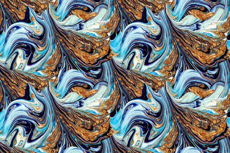 Abstract pattern in blue and gold tones