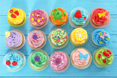 Kleurrijke cupcakes