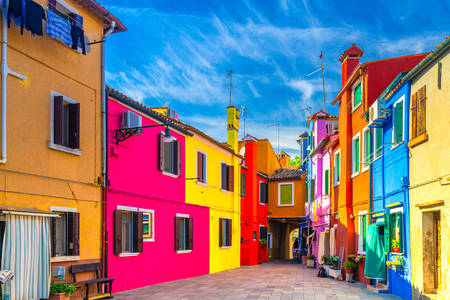Burano färgglada hus