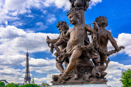 Lantern on the Pont Alexandre III in Paris