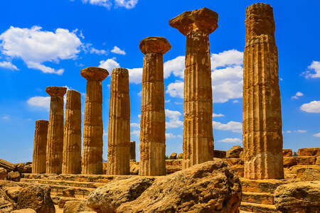 Columnas del templo en Agrigento