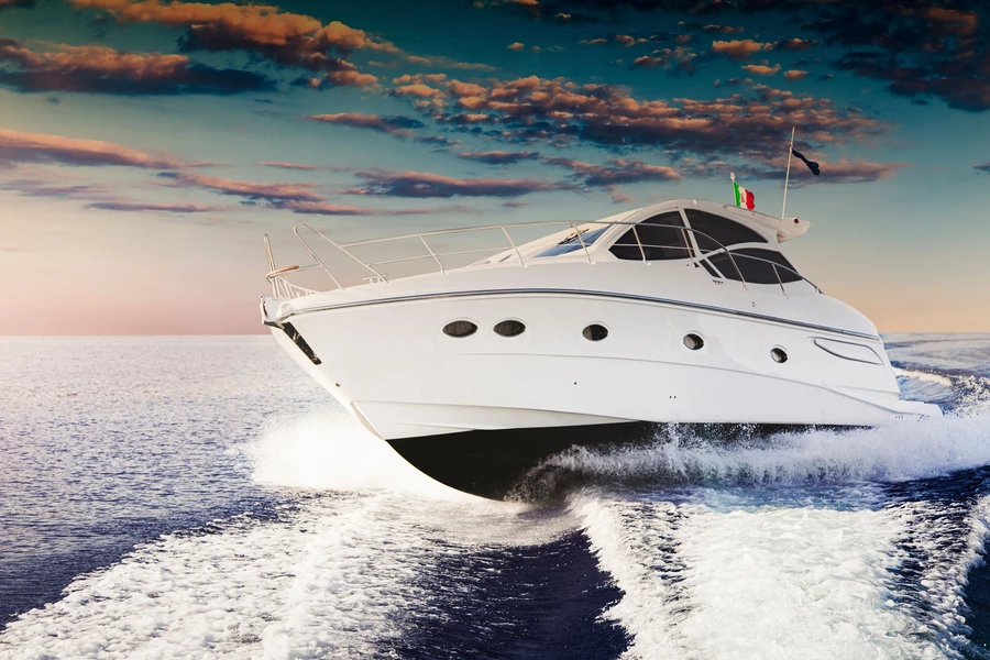 Yacht sailing on the sea