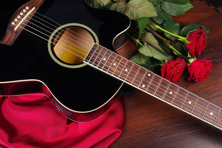 Guitar and roses