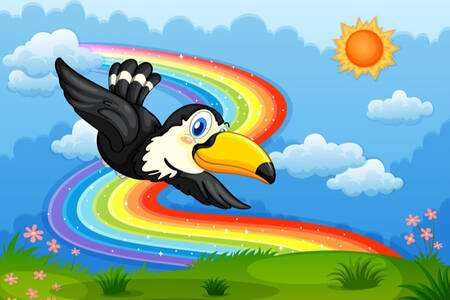 Toucan and rainbow