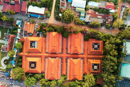 View of houses in Cambodia