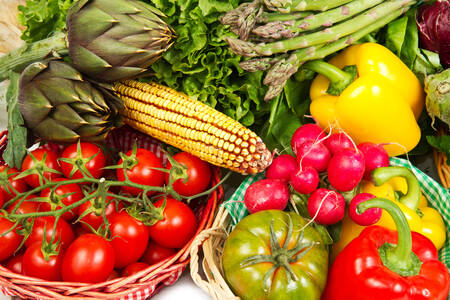 Zelenina v košíkoch