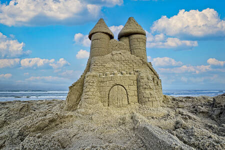 Sand castle on the beach