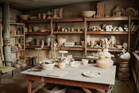 粘土製品のワークショップ