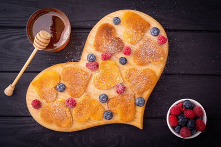 Heart-shaped pancakes