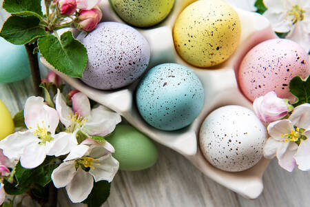 Vy uppifrån på påskägg