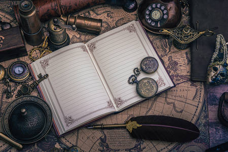 Coleção de diário e pirata