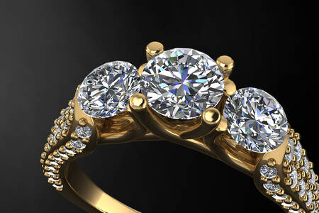 Prsten s velkými diamanty