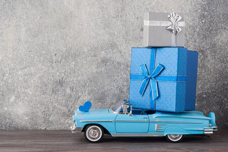 Toy car with gifts