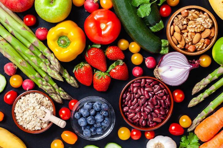 Berries, vegetables and nuts