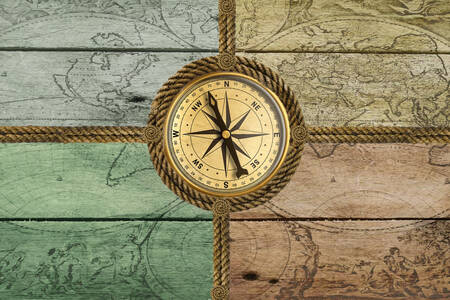 Kotvový kompas na mape