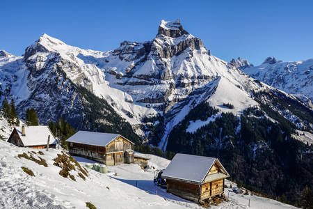 Zima ve švýcarských Alpách