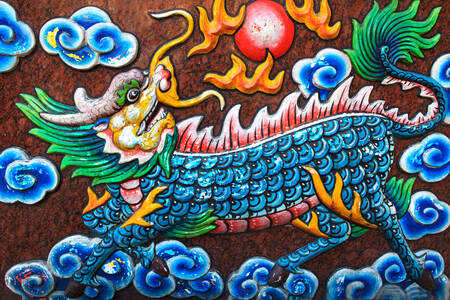 Chinese dragon on the wall