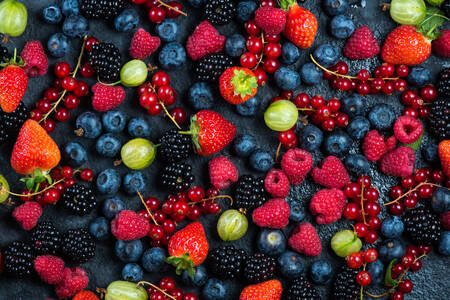 Ripe berries on a dark background