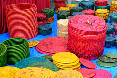 Wicker baskets made of natural jute