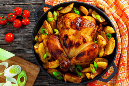 Baked chicken with potatoes