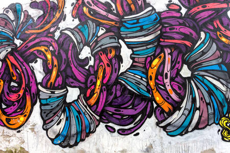 Abstract painting on the wall