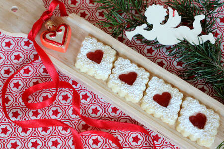 Szívecskés Spitzbuben kekszek