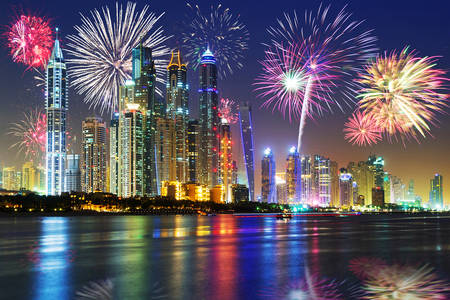 Fogos de artifício em Dubai