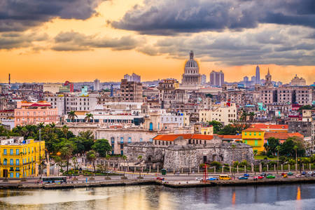 Zonsondergang in Havana
