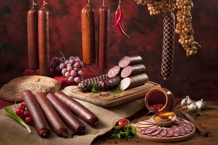 Different types of sausages