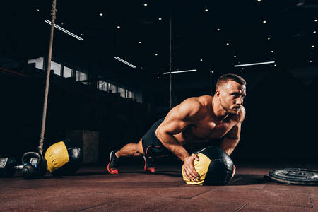 Athlete doing push-ups