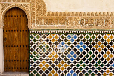 Facade in the Alhambra castle
