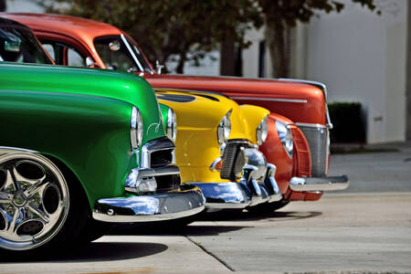 Multicolored retro cars