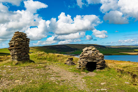 Stone pyramids on the Orkney Islands